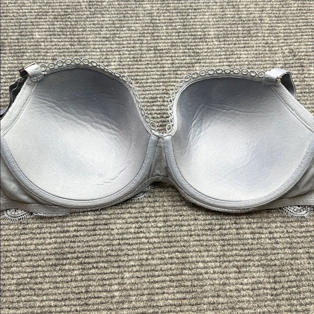 Victoria’s Secret Shimmer Lace Underwire Bra 38DDD 38F Dusty Blue-ish Gray - Picture 6 of 10